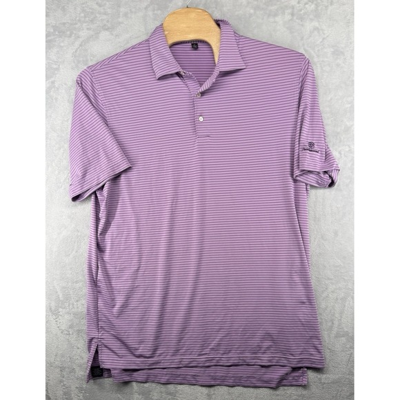 VTG Peter Millar Summer Comfort Golf Polo Shirt Blue Purple Striped Mens XL READ - Picture 1 of 7